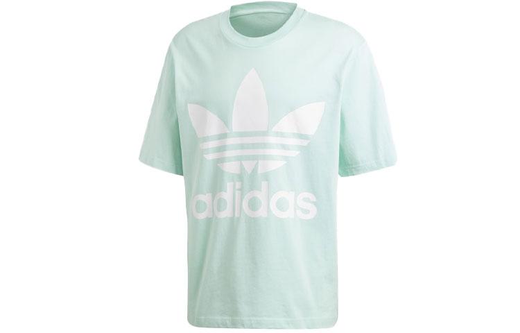 Adidas Originals T Shirts Men's Mint Green Crew Neck Moderate Straight Fit DH5839