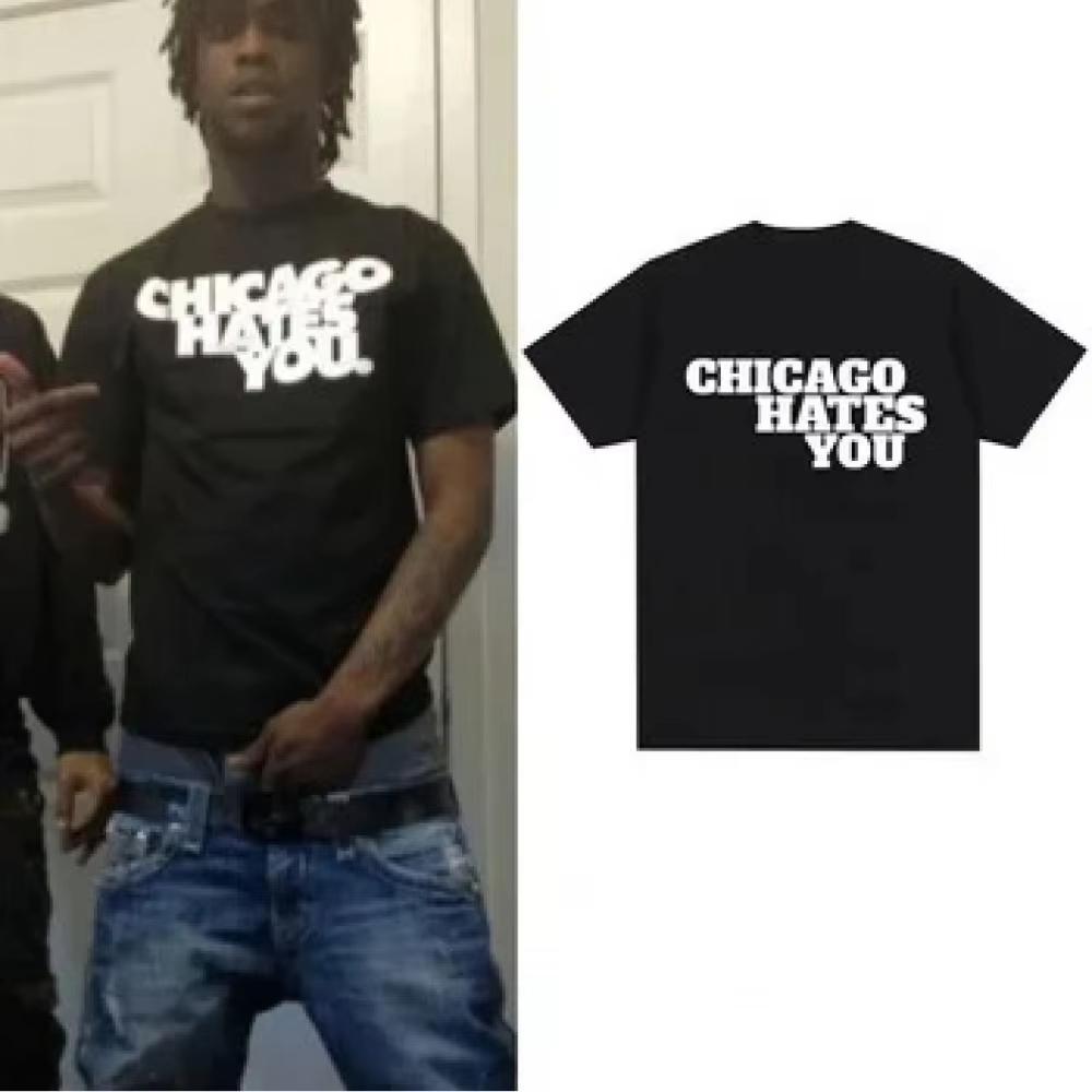 Рэпер Chief Keef Чикаго Ненавидит Вас Принт в том же стиле Футболка Мужская Женская Оверсайз Повседневная Хлопок Летняя Новая Футболка Харадзюку Стиль Топы