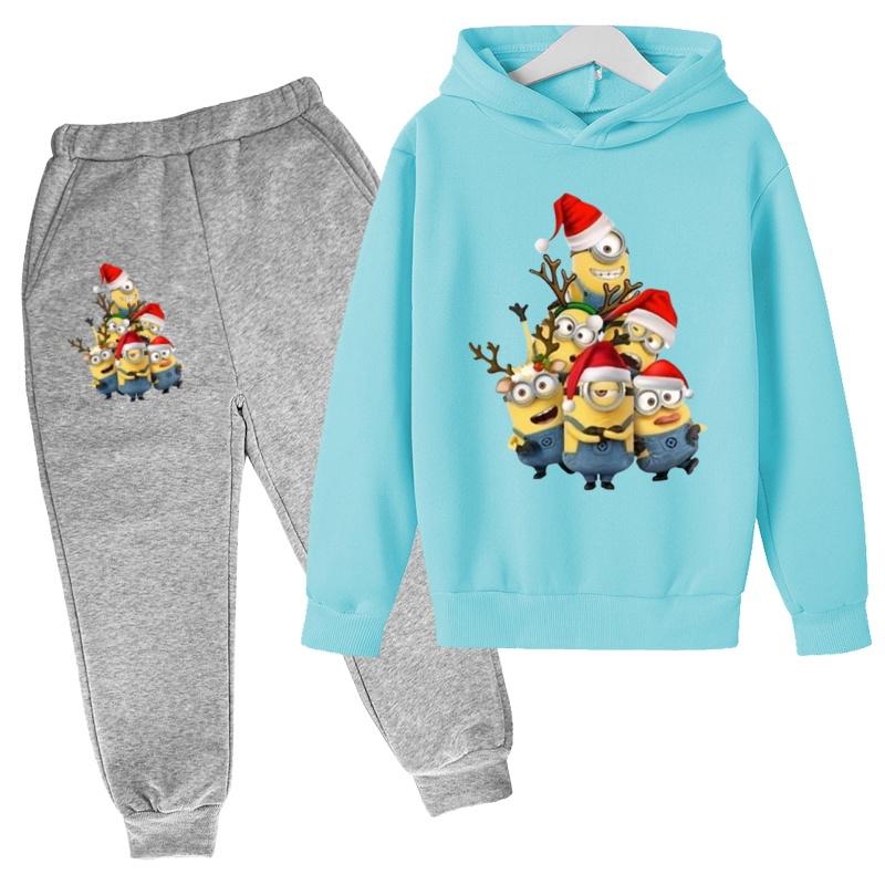 Kids Hoodie Print Clothes Coat+Pants 2P Boy Girl Toddler 3-12Years Birthday Gift Casual Top Party Pullover Sweatshirt Sports Set