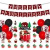 Christmas Decoration Snowflake Elk Plaid Letter Flag Spiral Balloon Set Customization