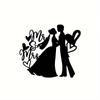 Bride & Groom Metal Wall Sign - Elegant Wedding and Valentine Décor, Aesthetic Wall Art, Perfect for Home and Room Decoration