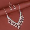 Rhinestone Crystal Jewelry Set Shining Necklace Bridal Earrings  Banquet