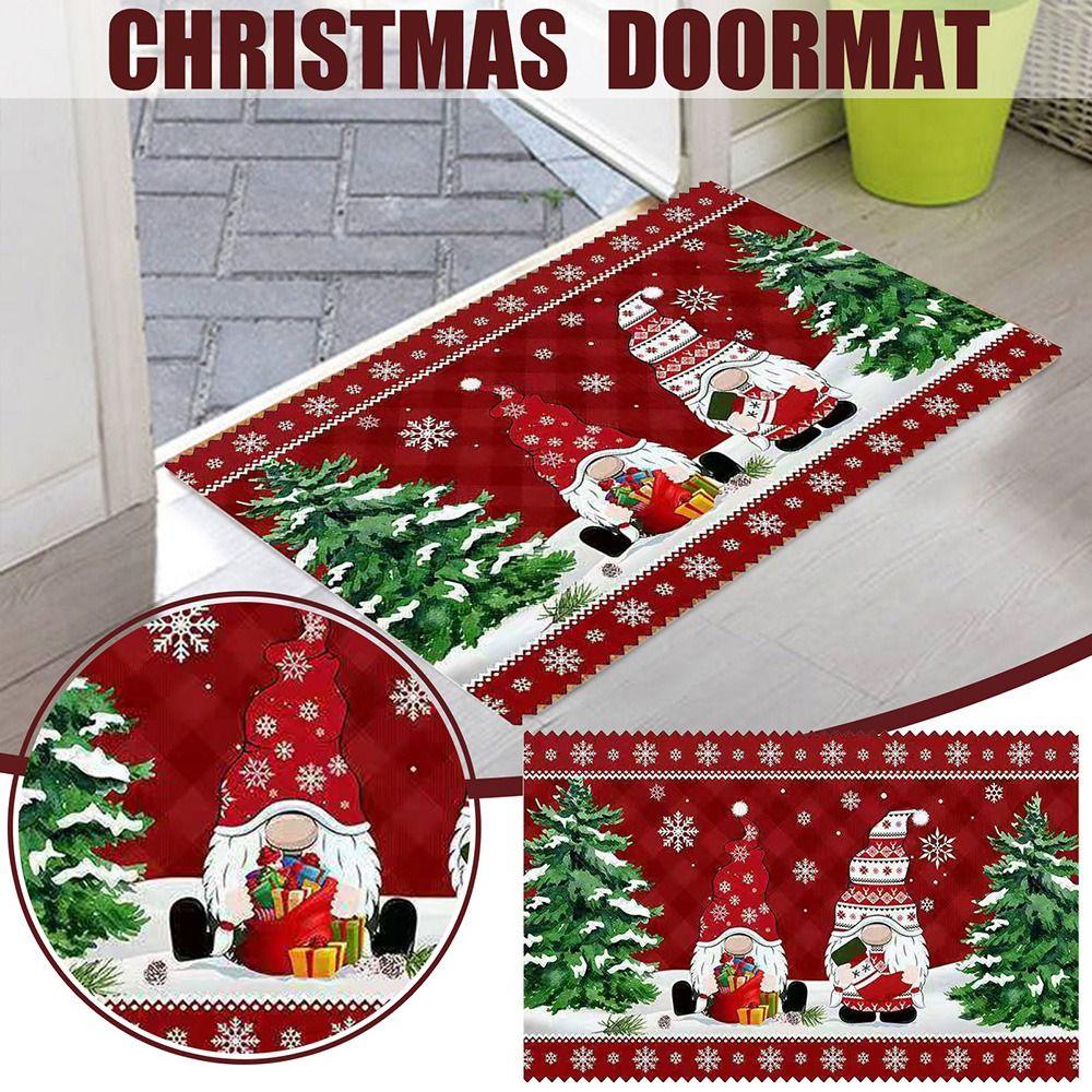 Bedroom Kitchen Rugs Xmas Bathroom Mat Christmas Decoration Hallway Mat Door Mat Corridor Carpet