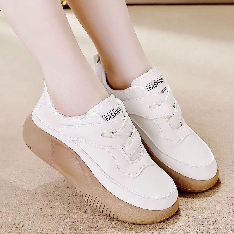 Кроссовки женские летние новые дышащие толстые туфли на липучке женские туфли на платформе белые туфли-лодочки