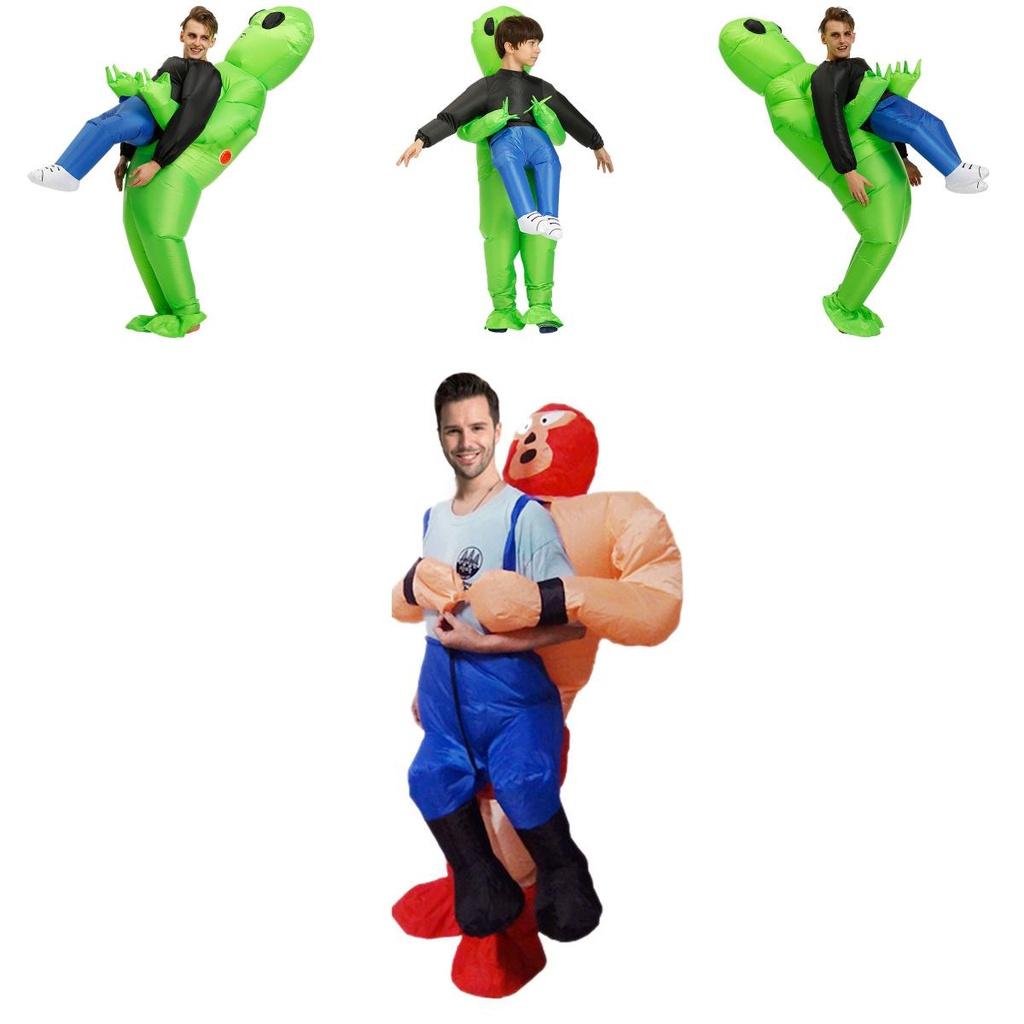 Милый надувной костюм инопланетянина, костюм борца для веселья на Хэллоуин-вечеринке