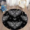 Death Moth Round Carpet Gothic Skull Round Floor Mat Butterfly Moon Living Room Carpets Bathroom Kitchen Area Rug Doormat Decor