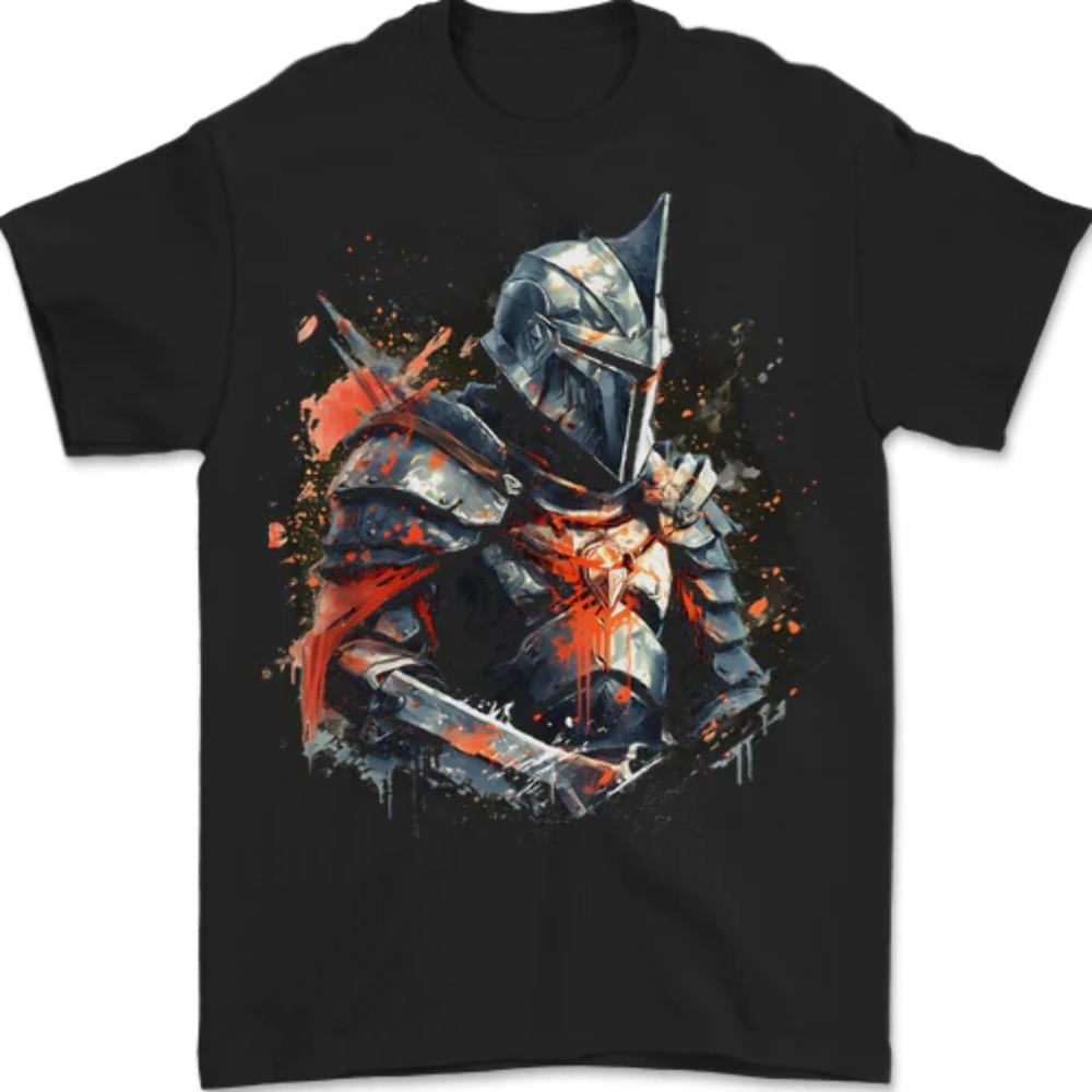 A Fantasy Medieval Knight in Armour Unisexs TShirt 100 Cotton