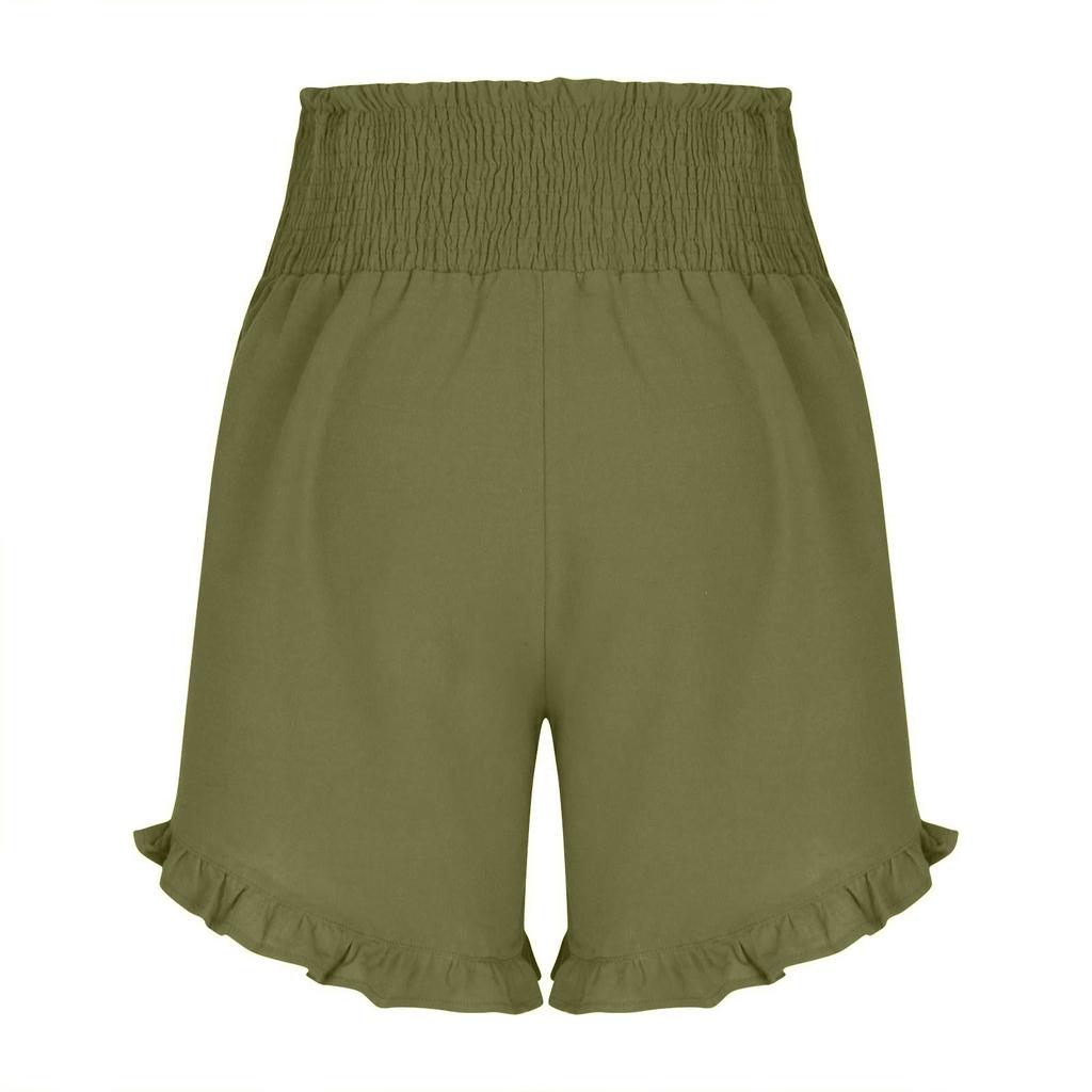 Женские однотонные тонкие повседневные брюки с эластичной резинкой на талии, свободные брюки, шорты