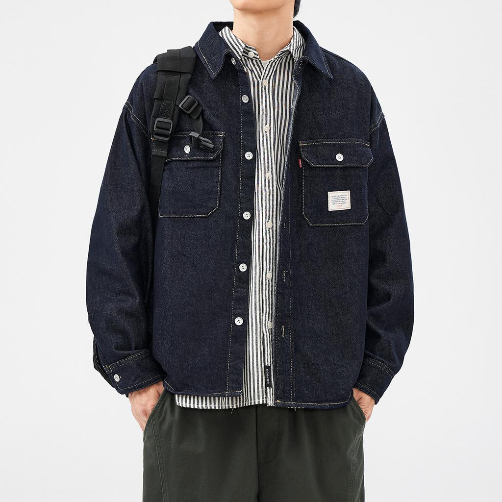 Мужская джинсовая куртка Hansca American Denim с широкими лацканами, мужская рубашка с несколькими карманами