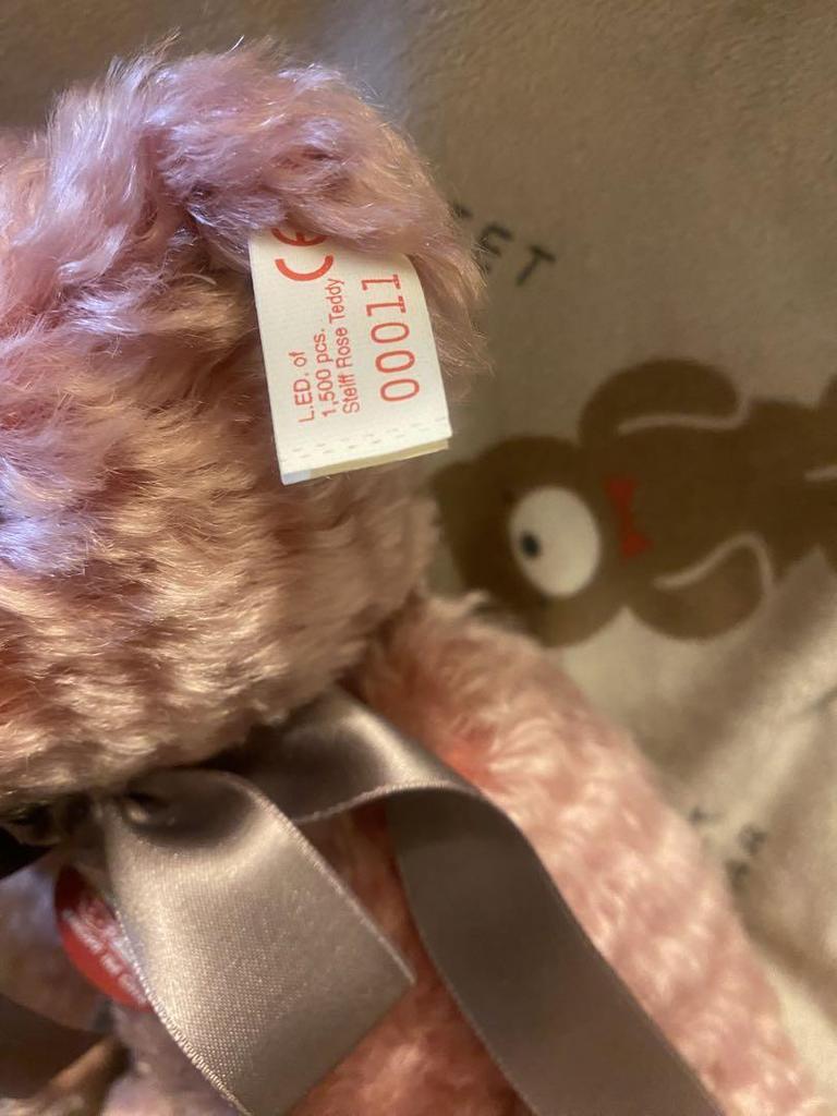 [USED] Discontinued Meissen X Steiff Rose Teddy Bear, Japan Exclusive, White Tag