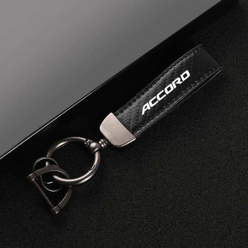 AAALW1 Leather car keychain Horseshoe Buckle Jewelry for Honda Accord 10 9 8 7 2003 -- 2011 Car accessories