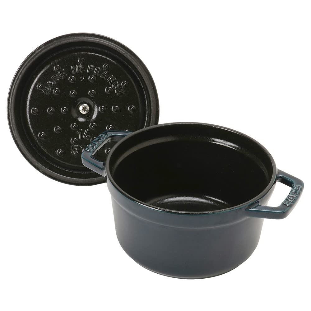 Staub Cocotte Round La Mer 14 см латунная ручка маленькая литая эмалированная кастрюля IH совместимый японский продукт с серийным номером La Cocotte Round "спецификация Pico"
