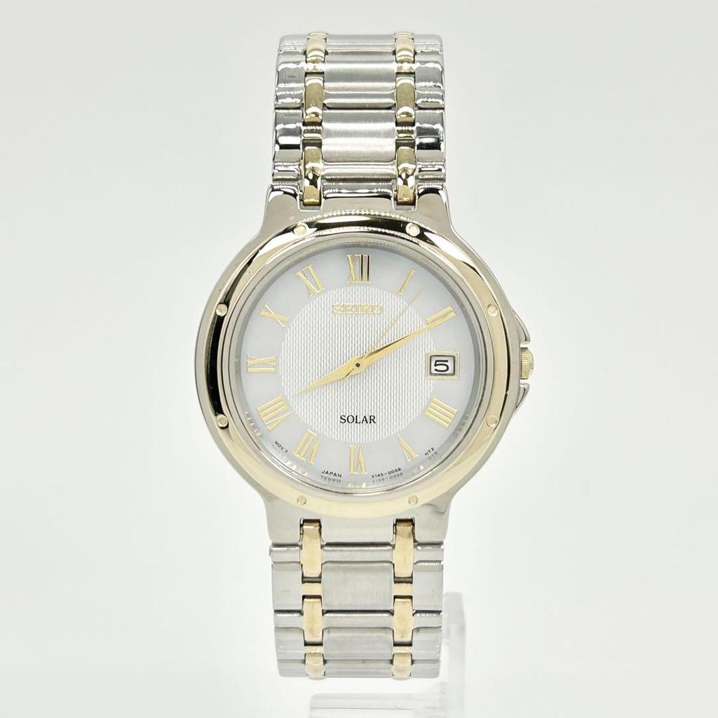 [USED] SEIKO SOLAR Solar Shell Dial V145-0040 Wristwatch