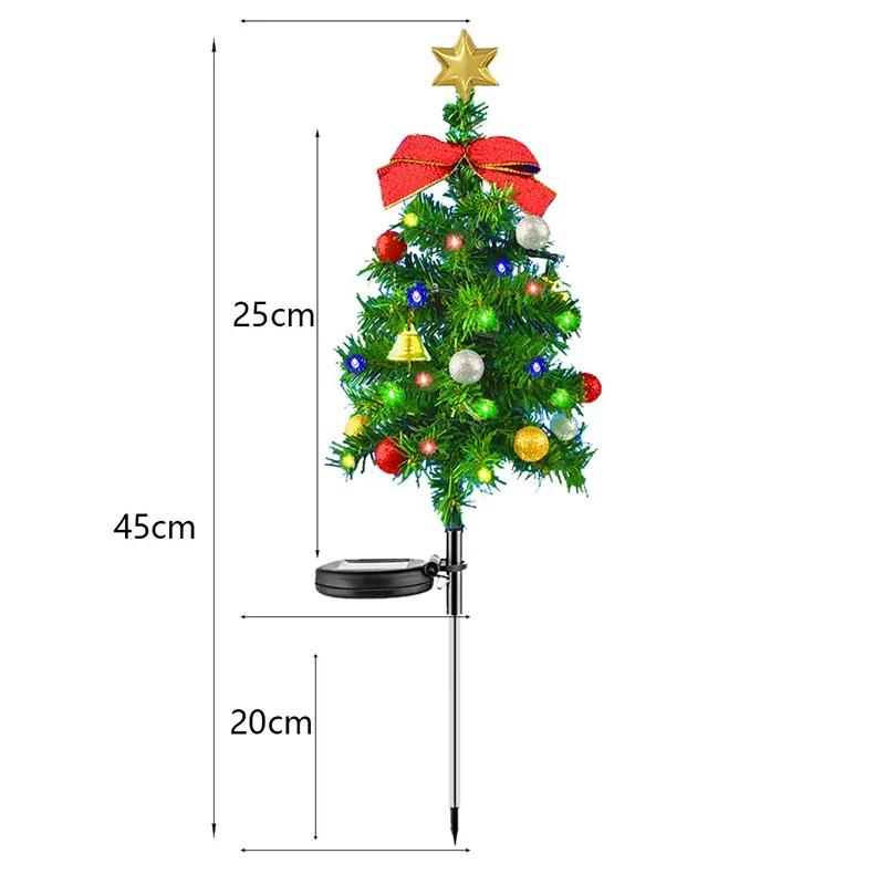 Christmas Tree Decorations Solar Outdoor Waterproof Light Sensor Colorful Christmas Lights for Garden Pathway Landscape Party