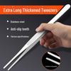 Elbow Stainless Steel Tweezers for Gardening and Fish Tank Feeding with Non-Slip Teeth