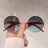 Винтажные круглые солнцезащитные очки  Новинка моды Оверсайз Градиентные Разноцветные Линзы Модный Дизайн Роскошного Бренда Солнцезащитные Очки