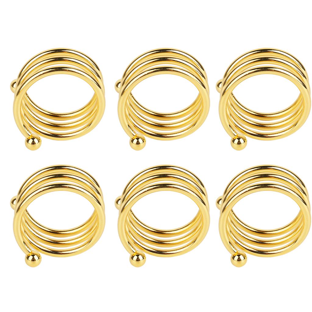 8pcs Gold Spiral Napkin Rings Elegant Rust Prevention Metal Napkin Rings for Wedding Birthday