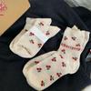 Hollow Out Cherry Short Socks Ruffle Summer Tube Socks Fashion Mesh Ankle Socks  Streetwear