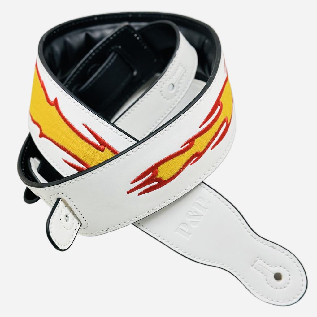 Guitar strap, flame leather, electric guitar accessories