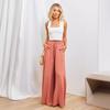 Summer Women's Wide Leg Pants with Elastic Waistband Casual Loose Fashion Trousers
