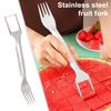 Stainless Steel Fruit Fork Cutter Watermelon Dual Slicer Tool with 2-In-1 Head Fork Lightweight