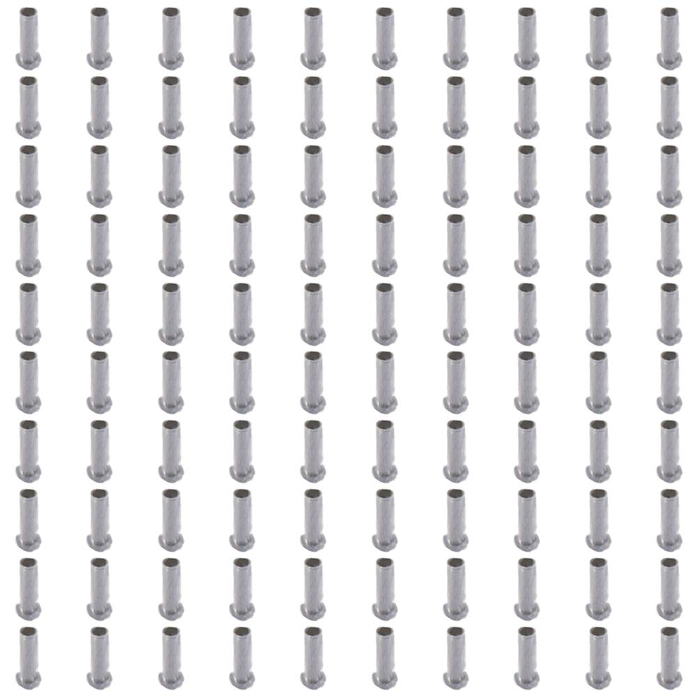 100 шт. M2 M2.5 M3 Полутрубчатые заклепки Серебристый тон Цилиндрический стержень Алюминий Плоская полукруглая головка