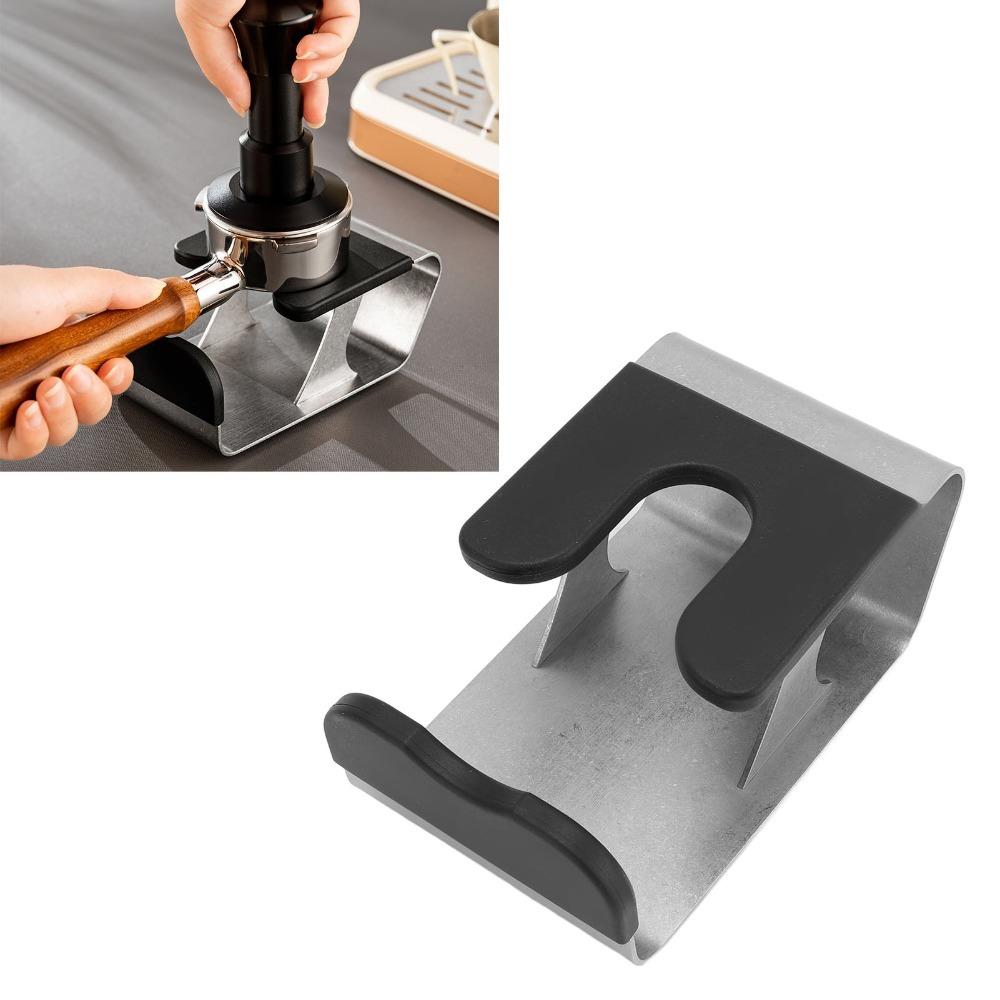 Silver Color Coffee Tamping Station Universal Fit Coffee Tamper Stand For Espresso Machine