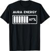 Футболка с графическим изображением индикатора заряда батареи Aura Energy 67% Повседневная хлопковая футболка с круглым вырезом