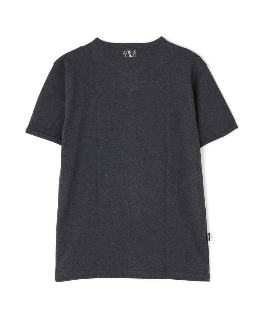AVIREX DAILY RIB CREWNECK TEE 6143502 men's L charcoal