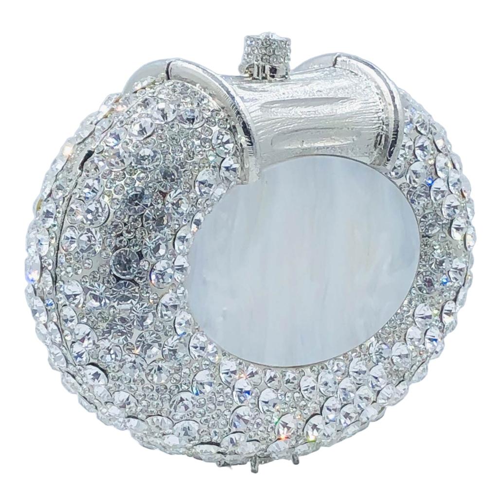 Boutique De FGG Серебряный Клатч со Стразами для Женщин Формальные Вечерние Сумки Свадебная Вечеринка Клатч со Стразами Свадебная Сумка
