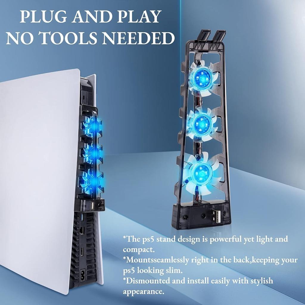 PS5 Консоль Вентилятор охлаждения для Геймпад Контроль температуры Игровой автомат Hub Вентилятор охлаждения Геймпад Радиатор Вентилятор Воздушный Охлаждающий Концентратор Воздушный Вентилятор Ray Задний Abs