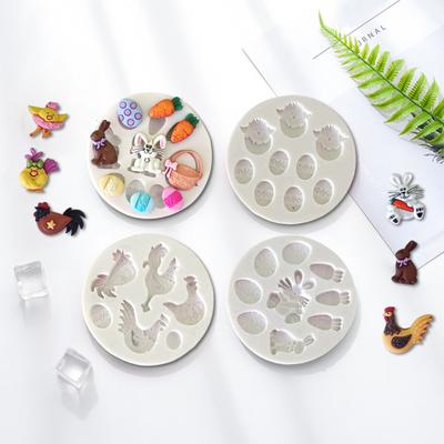 Милая силиконовая форма в форме куриного яйца, пасхальная форма для шоколадной помадки, форма для конфет, форма для кролика, цветов, моркови