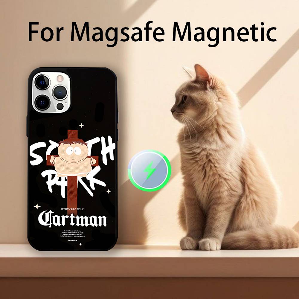 S-South Cartoon Park funny Magnetic Phone Case For IPhone 14 16 17 13 12 11 15 Pro Max Plus For Magsafe Wireless Charge Cover
