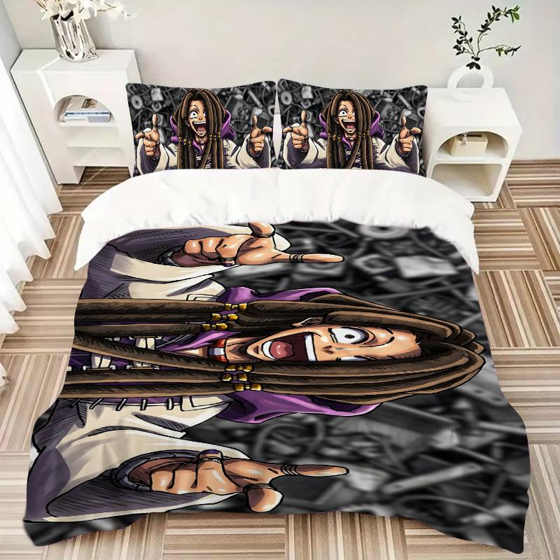3Pcs Powerful Punk Rocker Bedding Set Soft Fabric Duvet Cover Pillowcases Home Xmas Halloween Gift 1 Duvet Cover 2 Pillowcase S1494