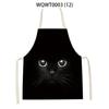 Cartoon Cute Cat Printed Sleeveless Apron Black Kitchen Apron Women Cooking Apron Home Baking Antifouling Antifouling Bib
