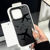 Чехол из ТПУ с рисунком самолета и текстурой из кожи для iPhone 16 Pro Max 15 Pro 14 13 12 11, мягкий матовый противоударный, защита линз, тонкий чехол для телефона
