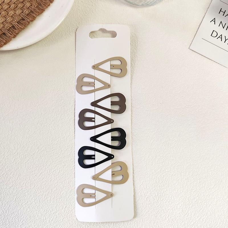 8PC Khaki Simple BB Hair Side Clips for Women Girls School Hairpin Accessory Headwear Ornament