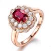 Red Flower Color Ring For Women Simple Minimalist Pinky Accessories Ring Band Elegant Engagement Jewelry
