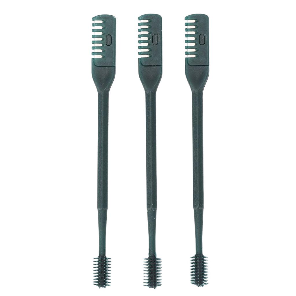 3 шт. Ручной триммер для волос в носу Двойная головка Очистка ноздрей Безопасность Защищен Нож для волос в носу Темно-зеленый