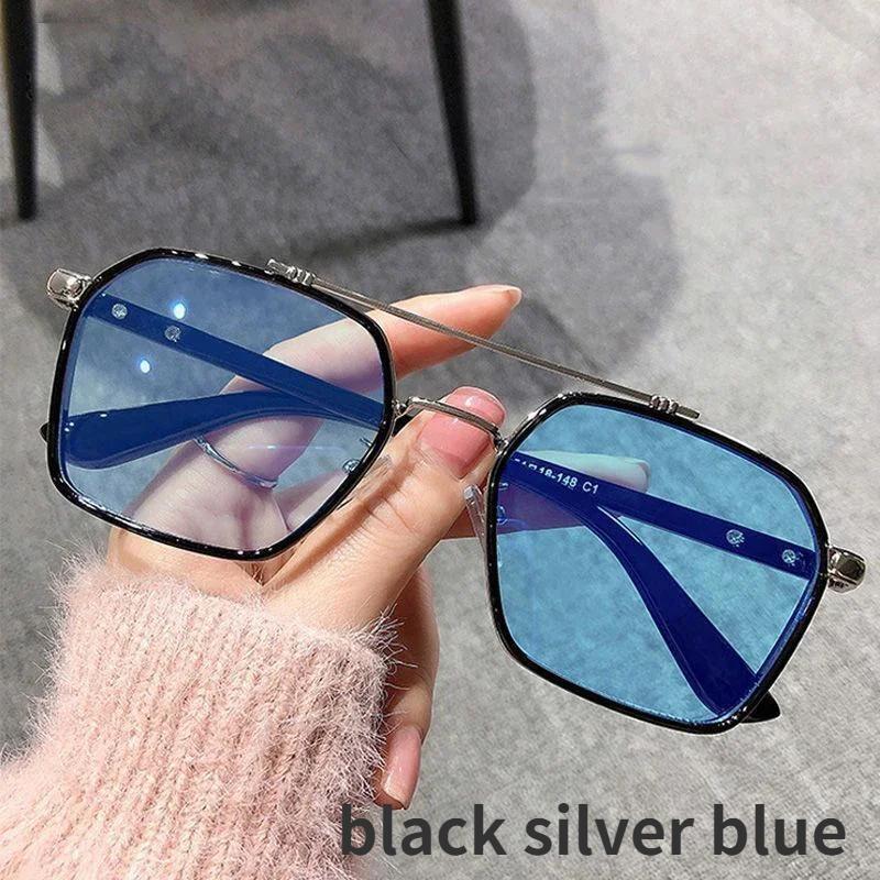 Модные двухлучевые фотохромные очки для близорукости, винтажные очки с блокировкой синего света, женские и мужские солнцезащитные очки для близорукости