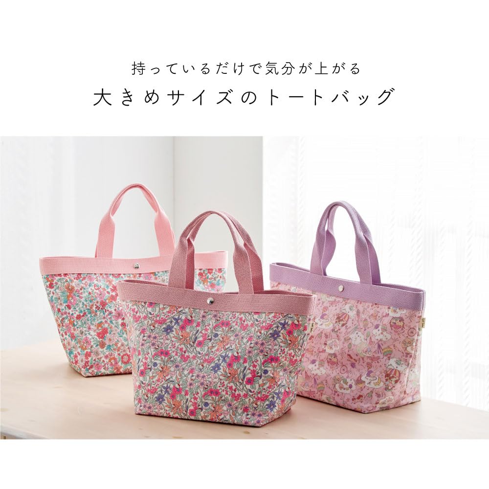 Tote Bag L Size Sanrio Characters Liberty Print Large Capacity Large A4 Compatible Lightweight Bag Stylish Cute Floral Pattern Made In Japan Hello