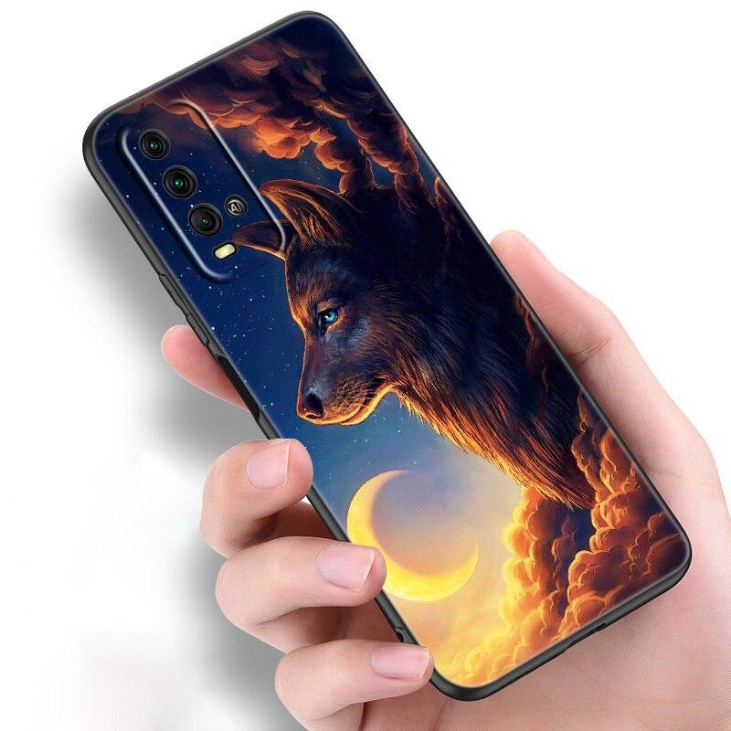 Силиконовый чехол для телефона с рисунком волка для Xiaomi Redmi Note 11 10 9 8 Pro 11T 10T 10S 9S 8T 9 9A 9C 9T, черный мягкий чехол