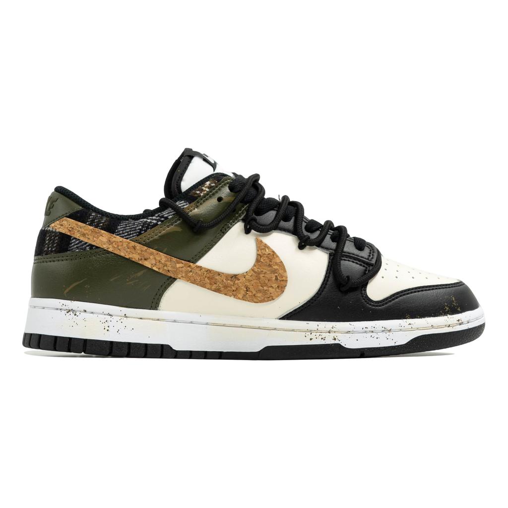Nike Dunk Wild Time, Kaleidoscope Shopping Bag Abrasion Resistant Low top Skateboard Shoes Unisex Black White Green DD1391-100(Team113-S-BOX)