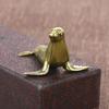 Cute Antique Antique Vintage Fun Seal Antique Brass Handle Creative Solid Copper Handicraft Collectible Ornaments
