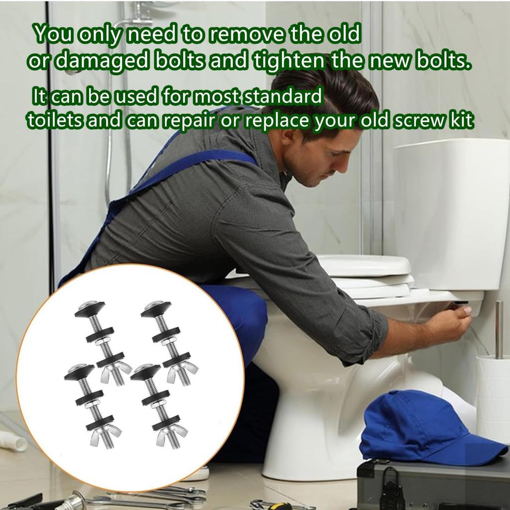 Toilet tank accessories fixing screws sealing ring bathroom metal 304 stainless steel 1 set of 4