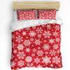 Рождественские снежинки Красный С Новым годом Пододеяльник Постельное белье Комплект постельного белья для дома Пододеяльник Наволочки Спальня Постельное белье Без простыни