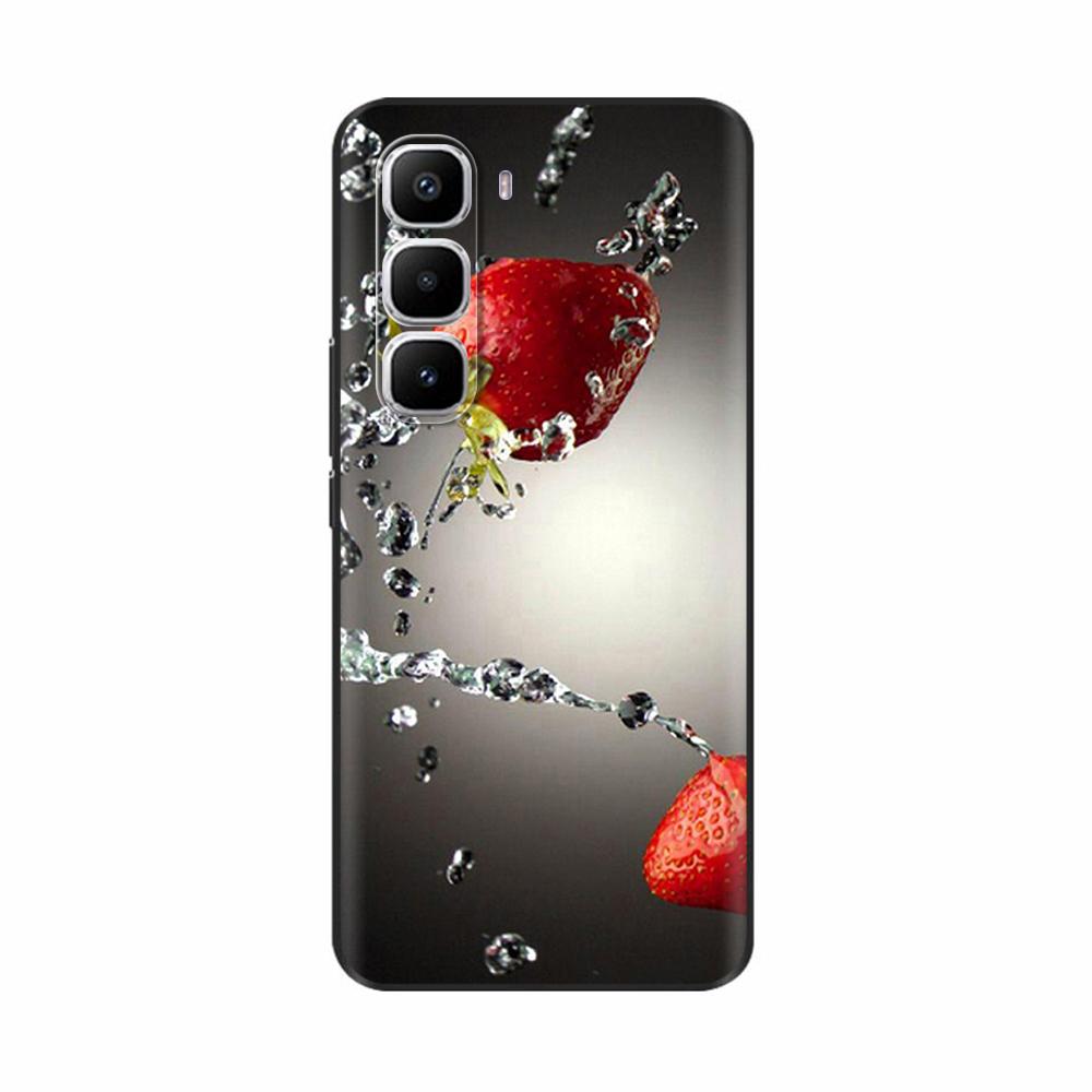 Мягкий чехол из жидкого силикона для телефона Infinix Hot 60 Pro Plus, задняя крышка с художественным рисунком «Черная кошка» для Infinix Hot 60 Pro, черный
