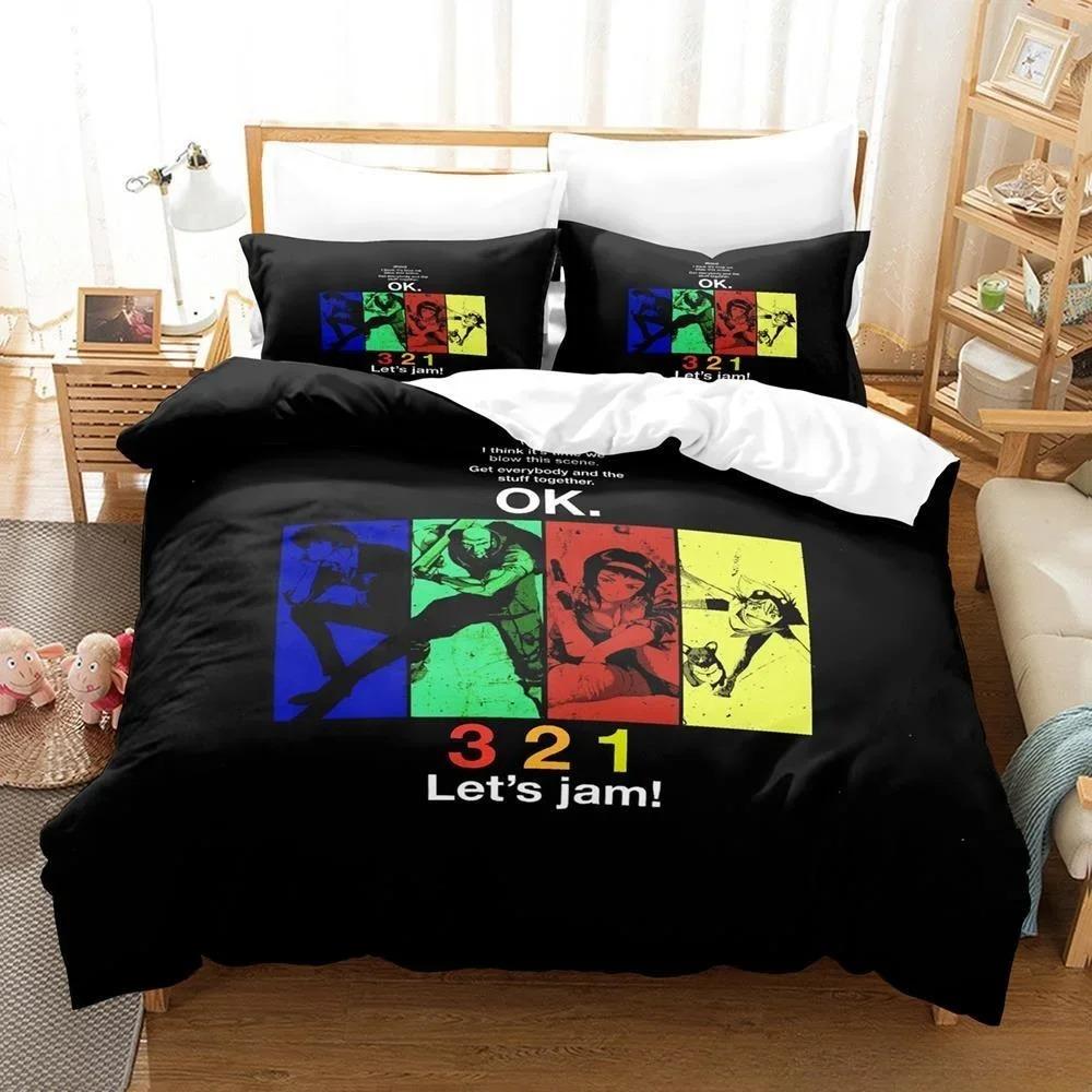 Модный 3D-печатный игровой комплект постельного белья Cowboy Bebop с рисунком из мультфильма «Аниме» из трех предметов для взрослых и детей, для спальни, пододеяльник, наборы домашнего текстиля