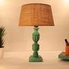 50 Cm Rustic Algae French Trophy Carved Table Lamp With Jute Shade Beige, Wood, Pack of 1 Bedroom, Living, Dinning Room, Home Office Decoration