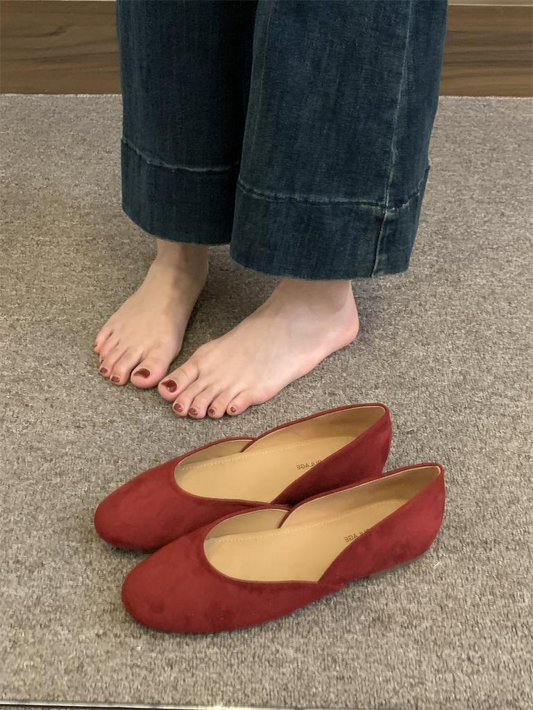 Британский стиль весна 2025 новые французские ретро туфли с круглым носком бабушка Дуду с плоским дном и неглубоким горлом